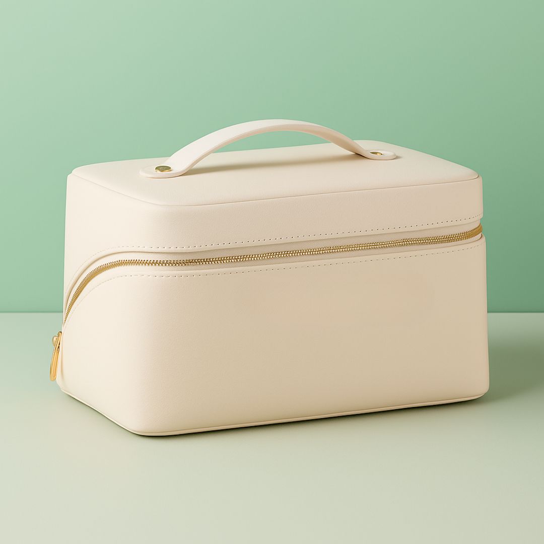 Premium Leather Toiletry & Makeup Bag