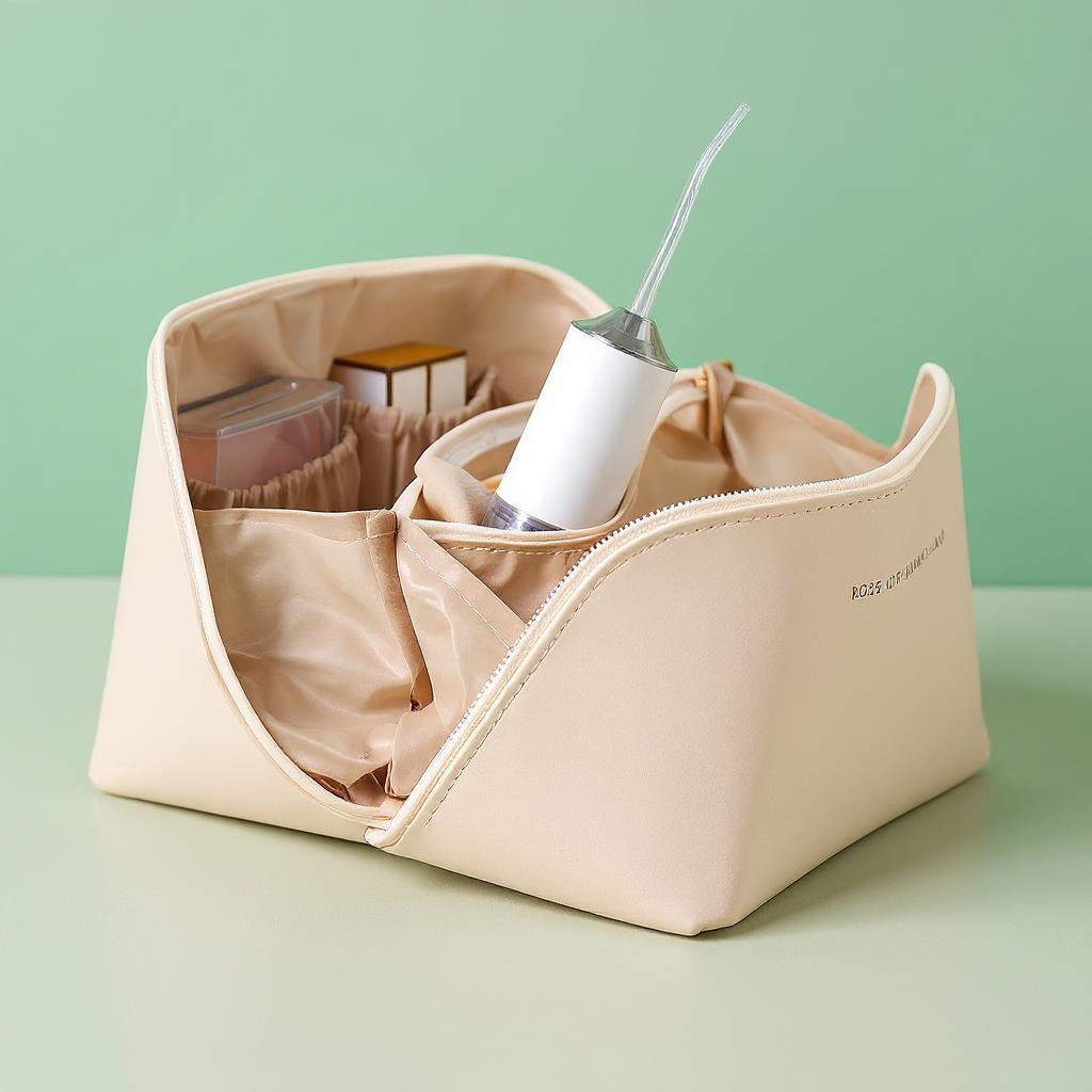 Premium Leather Toiletry & Makeup Bag